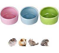 Norhogo Pack of 3 Hamster Bowls Anti-Bite Ceramic Feeding Bowls Hamster Ceramic Feeding Bowls Ceramic for Hamsters, Guinea Pigs, Tableware, Gerbil Squirrel, Feeder, Dining Basin