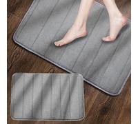 Norhogo Super Absorbent Memory Foam bath mat, bathroom mat Set of Grey 40*60 cm, Extra Soft Non-Slip Bathroom Mat, for Living room, bedroom, study, kitchen, bathroom, entrance hall, commercial space