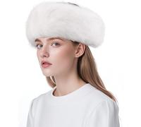 Norhogo Women's White Faux Fur Earmuffs, Fluffy Earwarmer Headband, Modern Style, One Size Fits Most, Adult, Autumn, Winter, Holiday