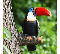 NORHOR Garden Statues,Garden Ornaments,Simulation Toucan Figurine,Resin Fake Birds Crafts Garden Animal Statue Tree Hanging Pastoral Decoration Pendant Outdoor Yard Decor.