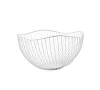 NORHOR Metal Fruit Basket, Iron Wire Fruit Basket, Fruit Bowls, Fruit and Vegetable Storage Basket with Wave Shape Design for Kitchen- Decorative Countertop Centerpiece (White ruffle)