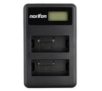 Norifon NP-W126 Dual Channel LCD USB Charger for Fujifilm FinePix HS30, FinePix HS30EXR, HS33EXR, HS35EXR, HS50EXR, X-A1, X-E1, X-E2, X-M1, X-Pro1, X-T1, X-T10 Camera and More