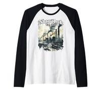 Norilsk Est. 1935 - Industrial Skyline Vintage City Dystopia Raglan Baseball Tee