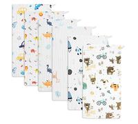 Norinori Baby Muslin Cloths Muslin Squares 6Pack - Burp Cloths hanky Washcloths 100% Cotton Super Soft and Absorbent Large 20''x10'' Newborn Essentials for Boys Girls Gift 6 Layers Machine Washable