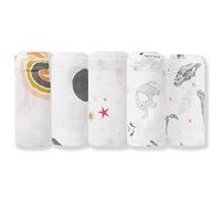 norinori Muslin Squares Baby Muslin Cloths- 5 Pack Baby Cloth 60x60cm 100% Pure Cotton Super Soft Breathable Newborn Essentials Perfect Shower Gifts