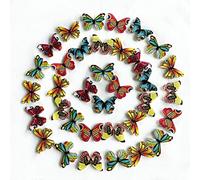 Norinoya 50PCS Butterfly Buttons for Knitting Crafting Baby Cardigans,Handmade Project Children's Manual Button Painting,Arts Crafts Sewing Haberdashery Buttons DIY Cloth Supplies (30 * 21 * 3mm)