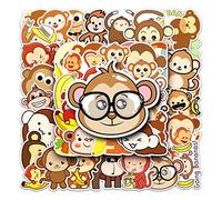 Norinoya 50PCS Little Monkey Stickers for Laptop Skateboard,Water Bottles,Bumper,Helmet Stickers,Refrigerator Decor Stickers for Party Supply