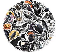 Norinoya 50PCS Stickers for Scrapbooking, Birthday Gift, Party Supply (Crow)