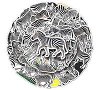 Norinoya 50PCS Zebra Stickers for Scrapbooking Birthdy Gift Party Supply,CakeTopper,Art Crafts Stickers,Stamping Supplies