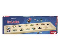 Noris 606101981 Deluxe Kalaha Simple and Tactical Stone Game from 6 Years, 43 cm Pine Game Board, from 2 Players