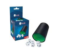 Noris 606154512 Dice Cup with 6 Dice, Versatile Dice Set for Players from 3 Years, Green