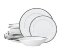 Noritake Charlotta Platinum 12-Piece Dinnerware Set, Service for 4