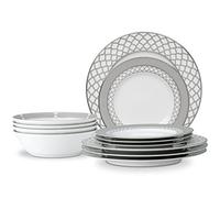 Noritake Eternal Palace 12-Piece Set, Service for 4 in Grey/White