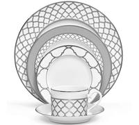 Noritake Eternal Palace 5-Piece Place Dinnerware Setting in Grey/White