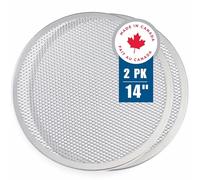 Norjac 14 Inch Pizza Screen, 2 Pack - Aluminum Mesh for Oven, Seamless, Rust-Free, Durable Baking Trays for Crispy Crusts