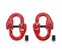 NORJIN 2 Pack G80 Alloy Steel Hammerlock Coupling Link,1/2 inch Connecting Link 12000 lbs Working Load Limit,Red Painted
