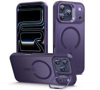 Norllben Magnetic for iPhone 17 Pro Max Case with Invisible Stand, Compatible with MagSafe, Military-Grade Drop Protection, Slim Translucent Matte Phone Cover, Deep Purple