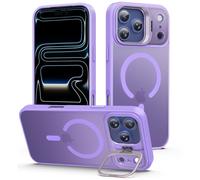 Norllben Magnetic for iPhone 17 Pro Max Case with Invisible Stand, Compatible with MagSafe, Military-Grade Drop Protection, Slim Translucent Matte Phone Cover, Light Purple