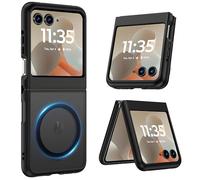 Norllben Magnetic for Motorola Razr 2025/2024 Case, Compatible with Magsafe, Military Protection & Ultra Slim Shockproof Protective Cover Translucent Matte Case, Black