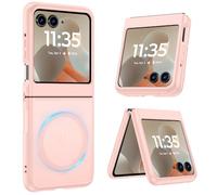 Norllben Magnetic for Motorola Razr 2026/2025/2024 Case, Compatible with Magsafe, Military Protection & Ultra Slim Shockproof Protective Cover Translucent Matte Case, Pink