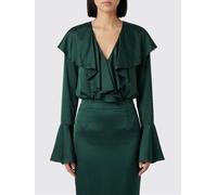 NORMA KAMALI Ruffled Satin Bodysuit Blouse - Size: XS - female