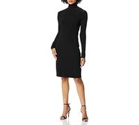 Norma Kamali Women's Slim Fit Long Sleeve Turtle Dress to Knee, Black, Small