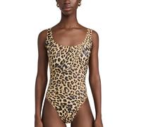 Norma Kamali Women's Super Low Back Mio One Piece, Cheetah Patch, XS