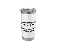 Normal Computer vs. Quantum Computer Information Skills Meme Stainless Steel Insulated Tumbler