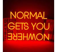 Normal Gets You Nowhere Neons Sign, Red LED Neon Light for Wall Decor USB Power Letter Neon Light Sign for Bedroom Pub Home Bar Room Club Party Window Decor