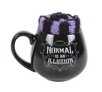 Normal Is An Illusion Gothic Mug and Sock Set Something Different Black One Size