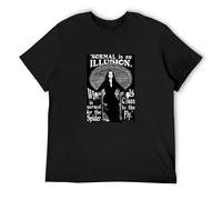Normal is an Illusion Morticia Addams T-Shirt Addams Family T Shirt Halloween T Shirt Summer Men Women Harajuku Creative Tops Men Black XL