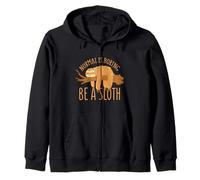 Normal Is Boring Be A Sloth Funny Sloth Lover Lazy Men Women Zip Hoodie