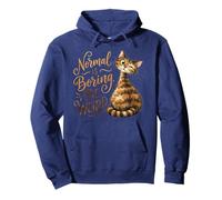 Normal Is Boring Be Weird Funny Tabby Cat Quirky Kitten Pullover Hoodie