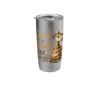 Normal is Boring Be Weird Funny Tabby Cat Quirky Kitten Stainless Steel Insulated Tumbler
