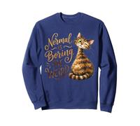 Normal Is Boring Be Weird Funny Tabby Cat Quirky Kitten Sweatshirt
