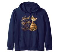 Normal Is Boring Be Weird Funny Tabby Cat Quirky Kitten Zip Hoodie