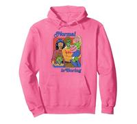 Normal is Boring Monsters Sarcastic Retro Funny Adult Humor Pullover Hoodie, Adult Unisex, Bright Pink, Medium