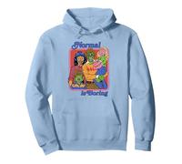 Normal is Boring Monsters Sarcastic Retro Funny Adult Humor Pullover Hoodie, Adult Unisex, Dusty Blue, Small