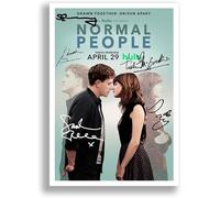 Normal People Cast Signed Autograph A4 Poster Photo BBC TV Show Series Season Framed Memorabilia Gift Daisy Edgar-Jones Paul Mescal (A3 POSTER ONLY)