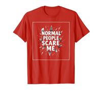 Normal People Scare Me - Edgy Gothic Quote T-Shirt, Men, Red, XL