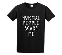 Normal People Scare Me Fashion Funny Unisex 100% Cotton Short-Sleeve T-Shirts Black XXL