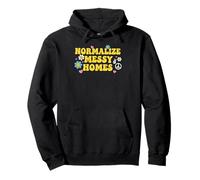 Normalize Messy Homes Retro Groovy Chaos Vibes Pullover Hoodie