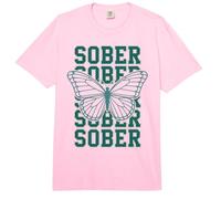 Normalize Sober Butterfly Sobriety Matters AA Support Comfort Colors Adult Heavyweight T-Shirt