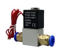 Normally-Closed Two-Way Electromagnetic Valve,G1/4 Aluminum Alloy or Stainless Steel Electromagnetic Valve,AC110V/220V/DC12V/24V(6mm,AC220V_Stainless Steel Base)