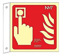 Normaluz A04711 - Luminiscent Flag Alarm Class A PVC 1mm 42 x 42 cm with CTE, RIPCI and Suitable for New Legislation