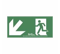 Normaluz RD11141 - Luminescent Sign Outlet Stair Left Down Class B PVC 0.7 mm 32 x 16 cm with CTE, RIPCI and Suitable for New Legislation