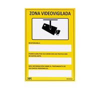Normaluz RD30042 Video Surveillance Sign PVC Glass Pack 0.7 mm 21 x 30 cm Yellow