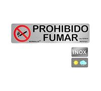 Normaluz RD707021 - Non-Smoking Rectangular Sign, Stainless Steel, Adhesive, 0.8 mm, 5 x 20 cm