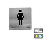 Normaluz RD727010 - Square Adhesive Sign for Women Stainless Steel Adhesive 0.8 mm 12 x 12 cm