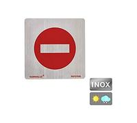 Normaluz RD727025 - Forbidden Square Adhesive Sign, Stainless Steel, 0.8 mm, 12 x 12 cm, Grey